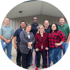 group of 8 adults standing together